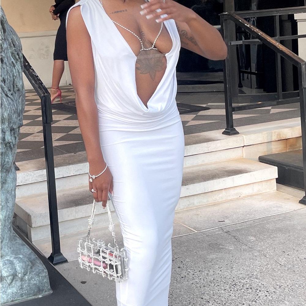 White hooded dress